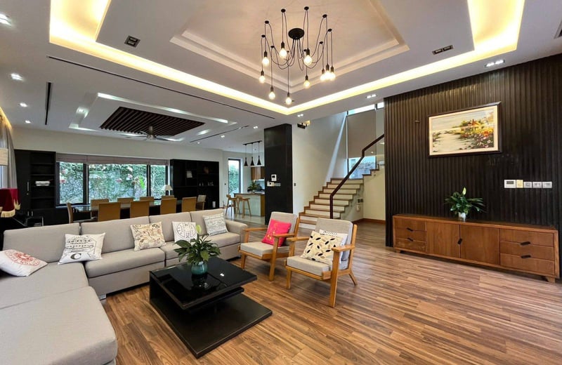 Miete einer neuen Villa mit 4 Schlafzimmern im Stadtteil Nam Viet A, Da Nang, Vietnam